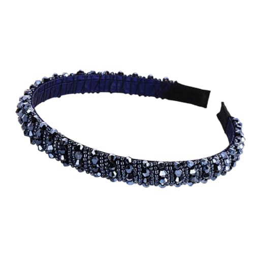 Diadema de moda para mujer con perlas de cristal y efecto de strass