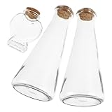 GARVALON 3 Stück Hochzeitssandzeremonie Glas Wunschflaschen mit Korken Transparente Kleiner Glasbehälter Formstabil und Leicht für Botschaften und Sand