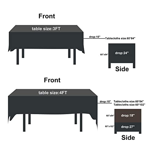 Rectangle Tablecloth 60X102 Inch Washable Polyester Fabric Table Cloth For Wedding Party Dining Banquet Decoration（12 Pack 60X102, Ivory） #TOP2