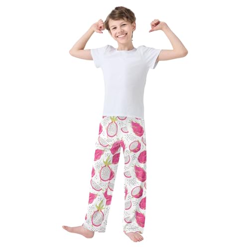 Summer Pitaya Boys Long Pants Soft Trousers Elastic Waist Kids Lounge Bottoms with Pockets S-XL2