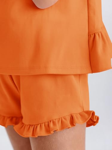 Image of Haloumoning Girls Summer Clothing Sets Ruffle Tank Tops and Shorts | 2 Piece Outfits