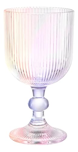 La Mejor Recopilación de Cristal Tornasol los 10 mejores. 48 Juego 6 Copas Cristal Labrado Astriado Ondulado 370ml Color Ambar (Tornasol)