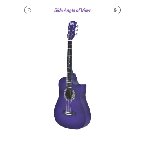 Image of BLUEBERRY B-38CM Matte Finish Purple Acoustic Guitar Kit, 38 Inch - Engineering Wood & Carbon Fiber Body, ABS Bridge & Fretboard, 2 Picks Included