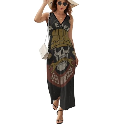 Robe longue d'été sans manches fluide et décontractée pour femme