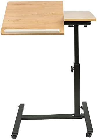 Adjustable Laptop Desk, Foldable Height Adjustable Desk and Bedside Table for Home Office Use (Black, 60 * 40 * 76cm)