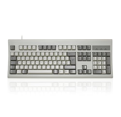 Perixx PERIBOARD-106M, Clavier USB Filaire Taille Standard, Touches ergonomiques incurvées, Classique rétro, Disposition Italienne