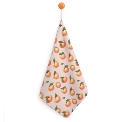 Nevjipu Serviette décorative pour salle de bain – Imprimé pêche vif doux et absorbant – Petites serviettes de bain pour cuisine, ferme, hôtel, spa,...