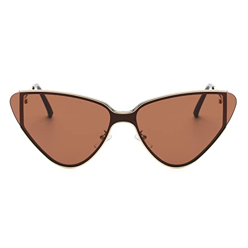 YAMEIZE Vintage Cat Eye Triangle Sunglasses - Trendy Metal Narrow UV400 Protection Retro Eyewear Driving Party for Women Men3