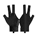 kowaku 3 Fingers Billiards Glove for Women Men Snooker Accessory Anti Slip Professional Match Pool Cue Glove Snooker Cue Sport Glove, Left Black S
