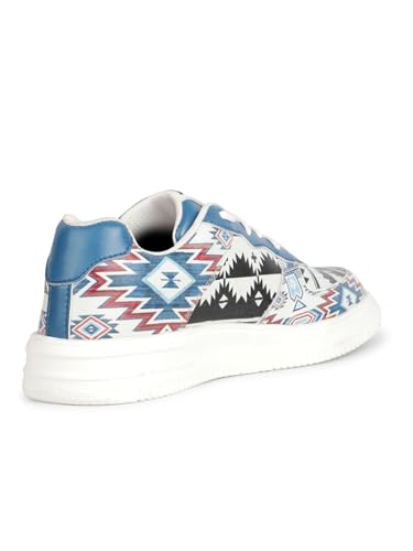 Image of Liberty Leap7x MJH-M04 Printed Sneakers for Men with PVC Upper | EVA Sole Casual Shoes with Lacing | Comfortable Footbed | Memory Foam Insole | Lightweight, Stylish & Modern (White)