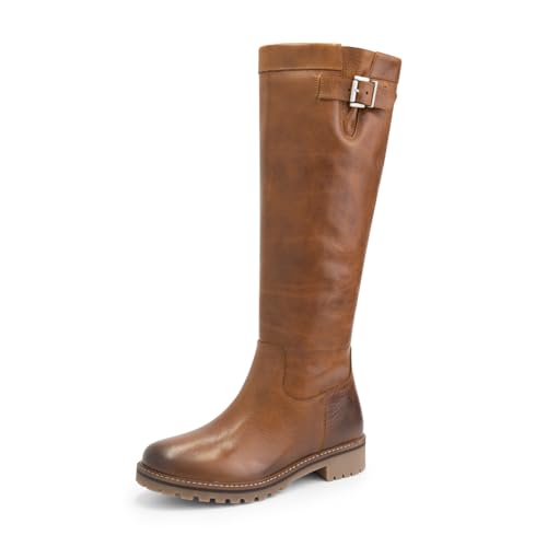Travelin' Daneborg - Botas de Invierno para Mujer (Piel, Impermeables, 100% Lana, Forradas), Mujer, coñac, 42 UE