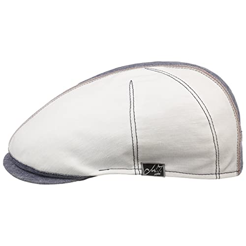 Preisvergleich Produktbild Mayser Jenson Twotone Zechbauer Flatcap Schirmmütze Schiebermütze Leinencap Baumwollcap Herren - Made in The EU mit Schirm, Futter, Futter Frühling-Sommer - 55 cm blau