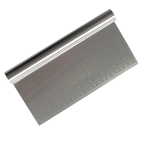 Teigkarte Edelstahl Mit Messskala Teigschaber, Kuchenschaber, Gemüseschaufel, Kuchenschaber, Spachtel Küche Für Kuchen, Cake,Pizza, Torte, Dough (22 * 12cm)