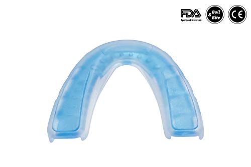 Coollo Sports Boil and Bite Mouth Guard BB Custom Fit Sport Mouthpiece for Basketball, Karate, Martial Arts, Wrestling, MMA (Free Case Included!) -Adult Size (Adult -Ages 11 & Above, All Trans.)