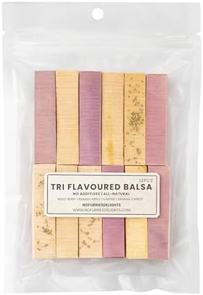 100% All Natural Balsa Wood Chew Toys for Small Pets - 12pcs