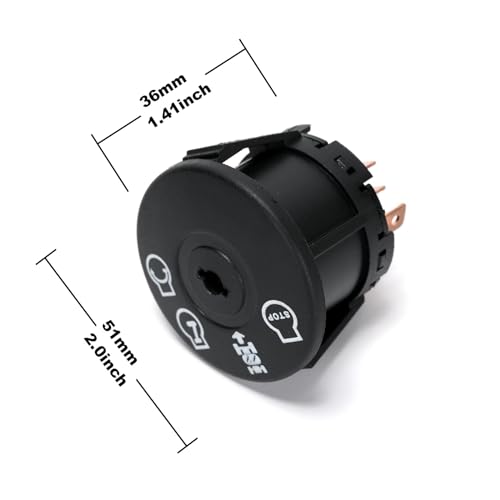 Ruimou Lawn Mower Lgnition Switch 532193350/193350 (4-Position,7Pin) with 2 Keys Compatible with Husqvarna,Craftsman,AYP,Ariens,Poulan - Image 3