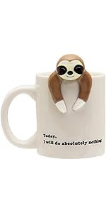 Decodyne Funny Sloth Coffee Mug - Cute Sloth Gifts For Women and Men - White Elephant Gifts for A...