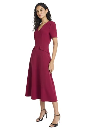 Maggy London V-Neck Short Sleeve Midi line Silhouette-Cocktail Dresses for Women2