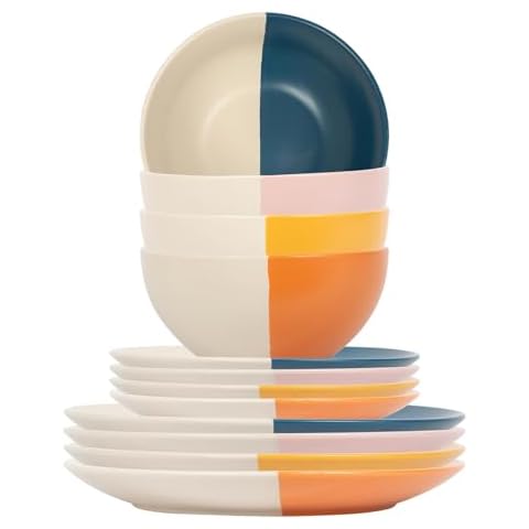 Nicola Spring Multicolour Stoneware Dinner Set Cover