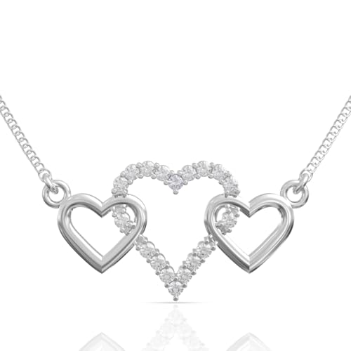 Image of 925 Sterling Silver Pendant Necklace for Women | Silver Locket with Chain | Daily Wear Jewellery | Minimalist Jewelry for Office & Casual Wear | Gift for Woman, Wife, Girlfriend, Mother, Sister | Anniversary, Birthday, Valentine's Day, Rakhi Gift