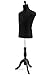 Male Display Dress Form Mannequin in Black Jersey on Traditional Wood Tripod by TSC-Medium-Black
