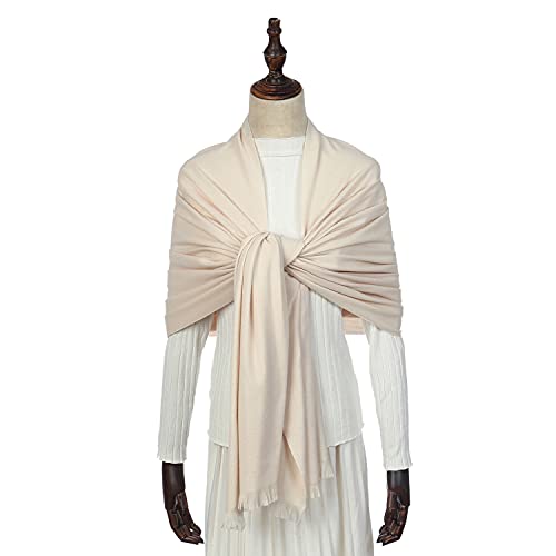 Swat Pany Womens Cream Scarf Pashmina Shawls And Wraps For Evening Dresses Scarves For Women Winter Warm Shawl Wraps For Women Wedding #TOP2