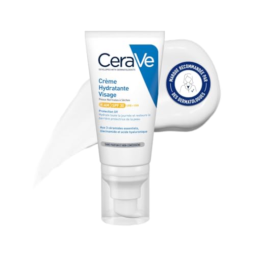 CeraVe - Crème Hydratante Visage SPF30 - Crème de Jour...