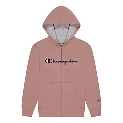 Champion Boys Fleece Hooded Zip Up Sweatshirt Hoody Kids Clothes (Medium, Desert Stone)
