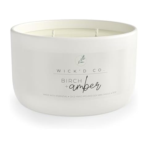 Birch + Amber Luxury Scented Candle Cover