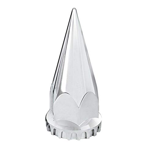 Image of United Pacific 10569CB Wheel Lug Nut Cover Set, 33mm x 4-3 /4 inch, Chrome, Super Spike, Thread-On
