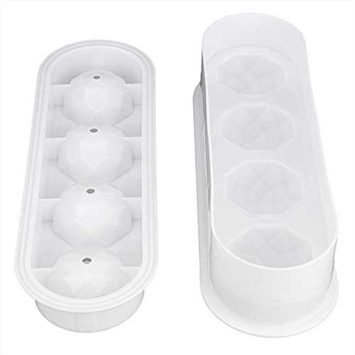 Molde Cubitos de Hielo Bola Whisky ABS Blanco 2 Piezas miniatura 2