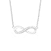 s.Oliver Kette mit Anhänger 925 Sterling Silber Damen Halsschmuck, mit Zirkonia synth, 42+3 cm, Silber, Infinity, Kommt in Schmuck Geschenk Box, 2012527