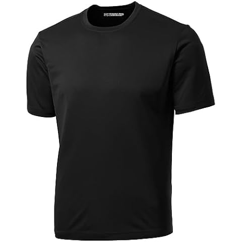 DRIEQUIP Men's Short Sleeve Moisture Wicking T-Shirt-XLT-Black Cover