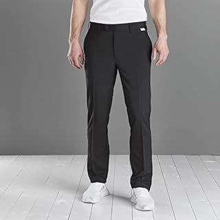 Harry Hall Men's Golf Trousers - Slim Fit, Grip Waistband, Stretch & Breathable Fabric - Quick Dry, Water Resistant Finish - Black 34R