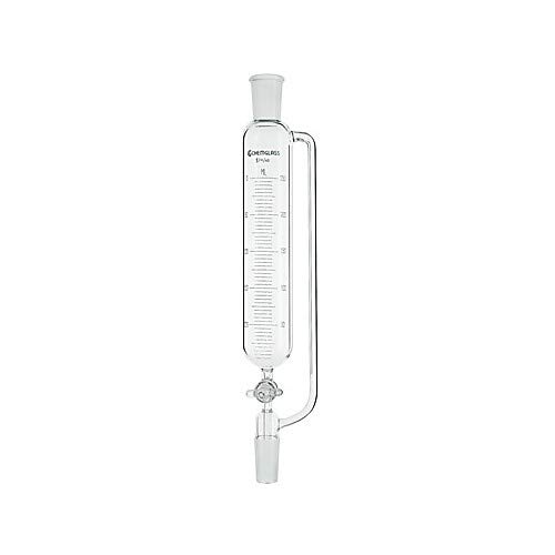 Chemglass CG-1710-10 Series CG-1710 Addition Funnel with 2 mm Glass Stopcock, Graduated, 14/20 Joint Size, 210 mm Height, 10 mL