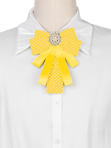 Image of Ribbon Polka Dots Bow Ties Cute Bowties for Women, Clip Fashion Collar Decoration