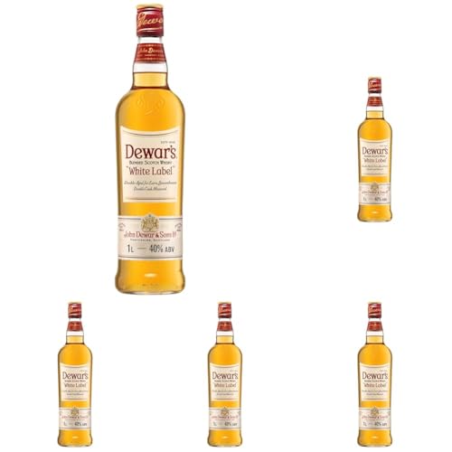Dewar's White Label Premium Blended Scotch Whisky, 100 cl (Paquete de 5)