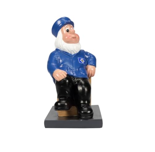 HSV Hamburger SV Gartenzwerg ** Holzkiste **, ca. 7,4 x 12,5 x 14,7 cm, 100% Polyresin