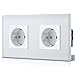 BSEED Schuko Steckdose 2 Fach EU-Standard DoppelsteckdoseWandsteckdose Kristall Glas Platte 16Amp 250 V Verlängerungssteckdosen 157mm Weiß AC Wand  günstig Kaufen-BSEED Schuko Steckdose 2 Fach EU-Standard DoppelsteckdoseWandsteckdose Kristall Glas Platte 16Amp 250 V Verlängerungssteckdosen 157mm Weiß
