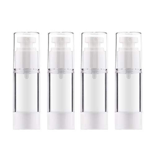 Airless Pump Bottles, Yebeauty Empty Airless Bottle Pump Bottle , 4 Pack- 0.5oz/15ml