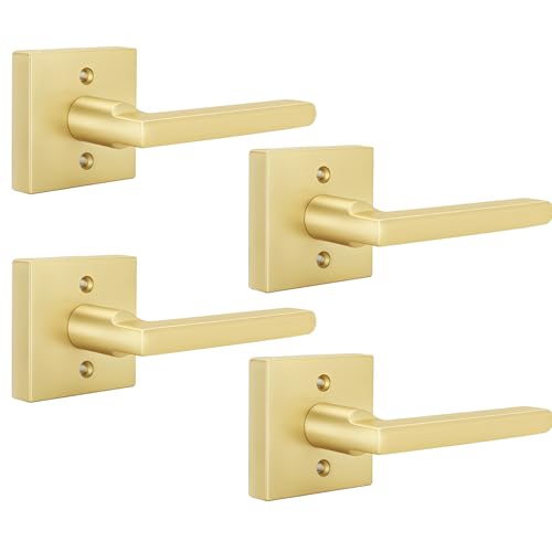 Goldenwarm Brushed Gold Dummy Door Handle, Single-Sided Closet - 2 Pack