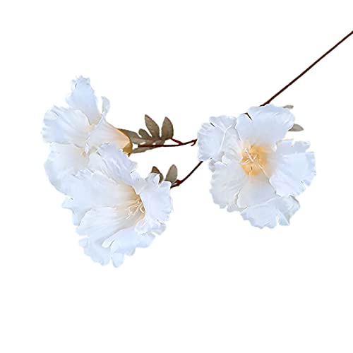 1 Bouquet de Fleurs artificielles réalistes à 3 têtes - Imitation Soie - Fleurs d'hibiscus réalistes au Toucher réel - Fleurs artificielles avec Longue Tige pour Jardin et Mariage - 9 Cover