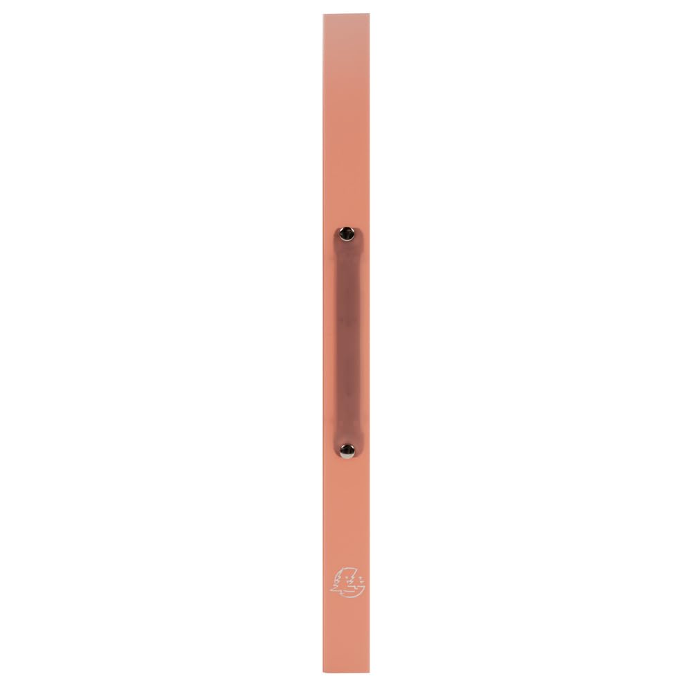 Exacompta - Nr ref. 54176E - Tektura 20 miękkich segregatorów PP Chromaline - 2 pierścienie okrągłe średnica 15 mm - Tył 20 mm - Wymiary zewnętrzne : 32 x 25 cm - Format A4 - Kolor koralowy