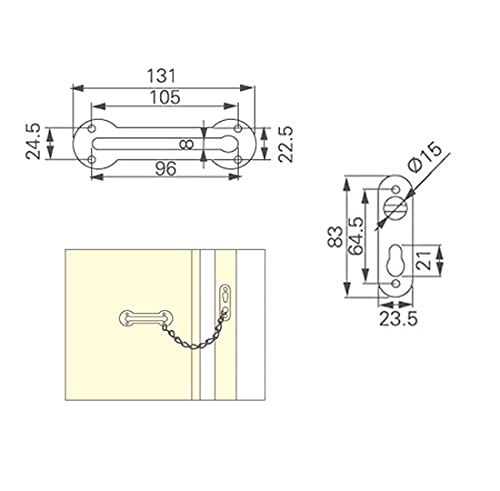 Lot de 6 chaînes de verrouillage pour porte - Antivol - Verrouillage de ventilation de fenêtre - Sécurité enfant - Entrebâilleur de porte universel - En acier inoxydable