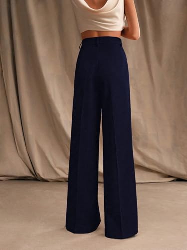 Image of GRECIILOOKS Women High Rise High Waist Trousers Flared Korean Style Formal Pants|Elegant Workwear for Office, College & Events