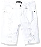 COVER GIRL Women's Ripped Bermuda Shorts Distressed Destroyed Juniors Plus Size, White Denim, 11