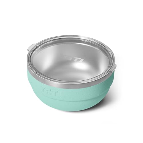 Image of YETI Rambler Bowls, Vacuum Insulated, Stackable and Nestable Stainless Steel Bowl with Lid, 2 Quart, Sea Stone (Pack of 2)