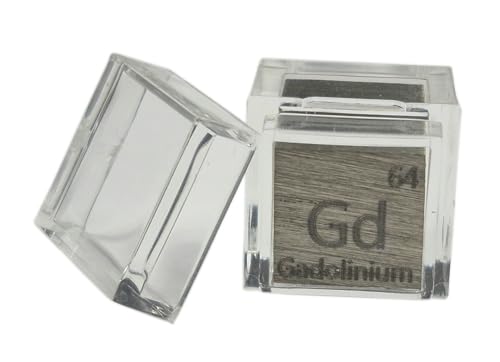 Image of 0.39 inch 10mm Gadolinium Metal Cube Gd 99.9% Pure Periodic Table Element Collection Science Education Display Block Cube + Acrylic Case Box - 1PC