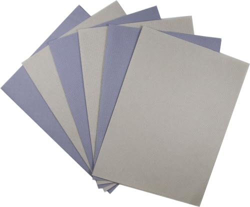 Image of KCS 4 /6 pc of 12 inch x 18 inch(30cmx45cm) 16 Count Cotton Aida Cloth Cross Stitch Fabric (6 pc,Pearl Grey+Light Steel Grey)