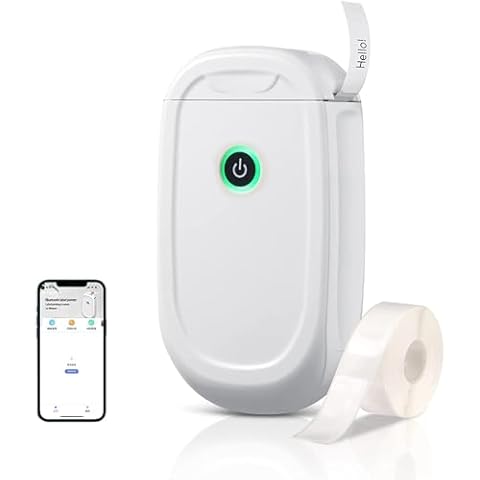 Dartwood Label Maker - Mini Portable Bluetooth Label Printer Machine for Your Home or Office (White) Cover